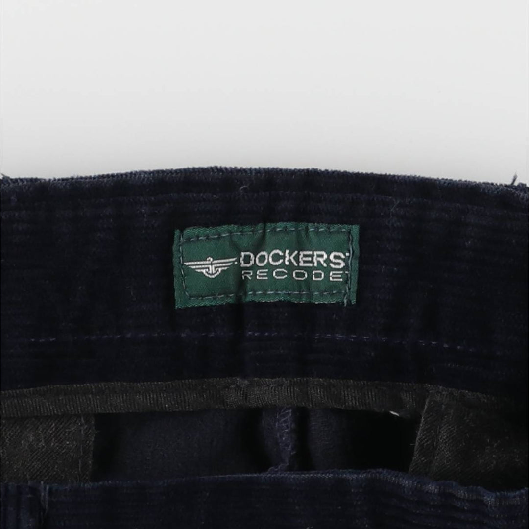 2000'S Dockers Recode Two-Pleated Corduroy Pants, Men's, Size W34 cotton navy blue type Vintage Second Hand