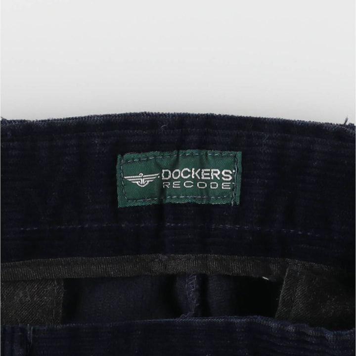 2000'S Dockers Recode Two-Pleated Corduroy Pants, Men's, Size W34 cotton navy blue type Vintage Second Hand