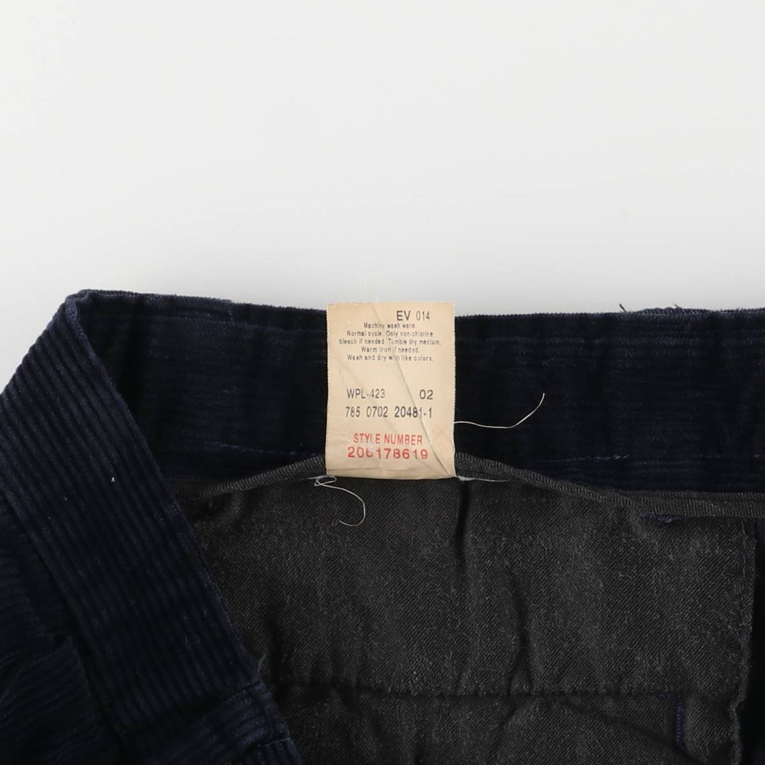 2000'S Dockers Recode Two-Pleated Corduroy Pants, Men's, Size W34 cotton navy blue type Vintage Second Hand