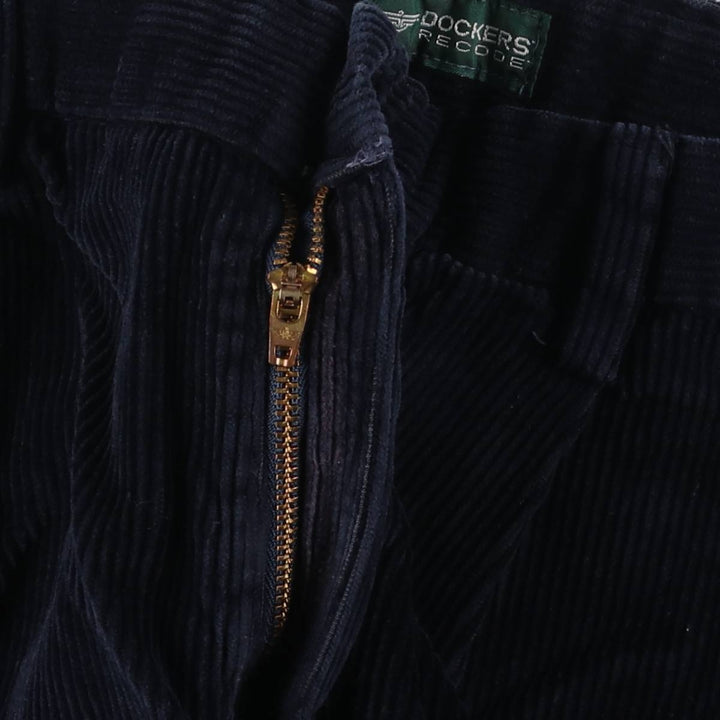 2000'S Dockers Recode Two-Pleated Corduroy Pants, Men's, Size W34 cotton navy blue type Vintage Second Hand
