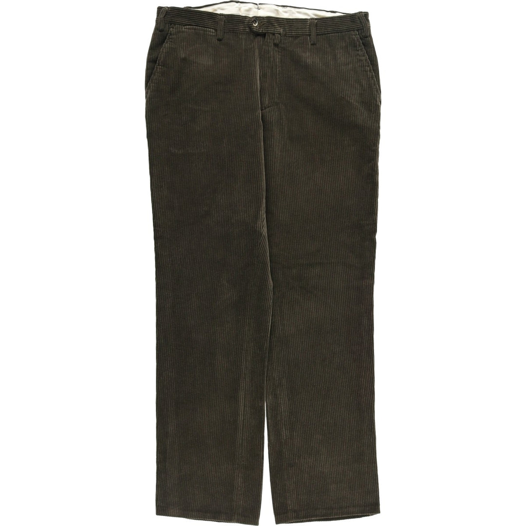 IKSASK DUCA VISCONTI DI MODRONE Wide Ribbed Corduroy Pants, Men's, Size 34 cotton brown type Vintage Second Hand