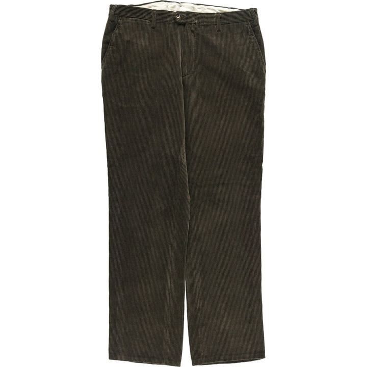 IKSASK DUCA VISCONTI DI MODRONE Wide Ribbed Corduroy Pants, Men's, Size 34 cotton brown type Vintage Second Hand
