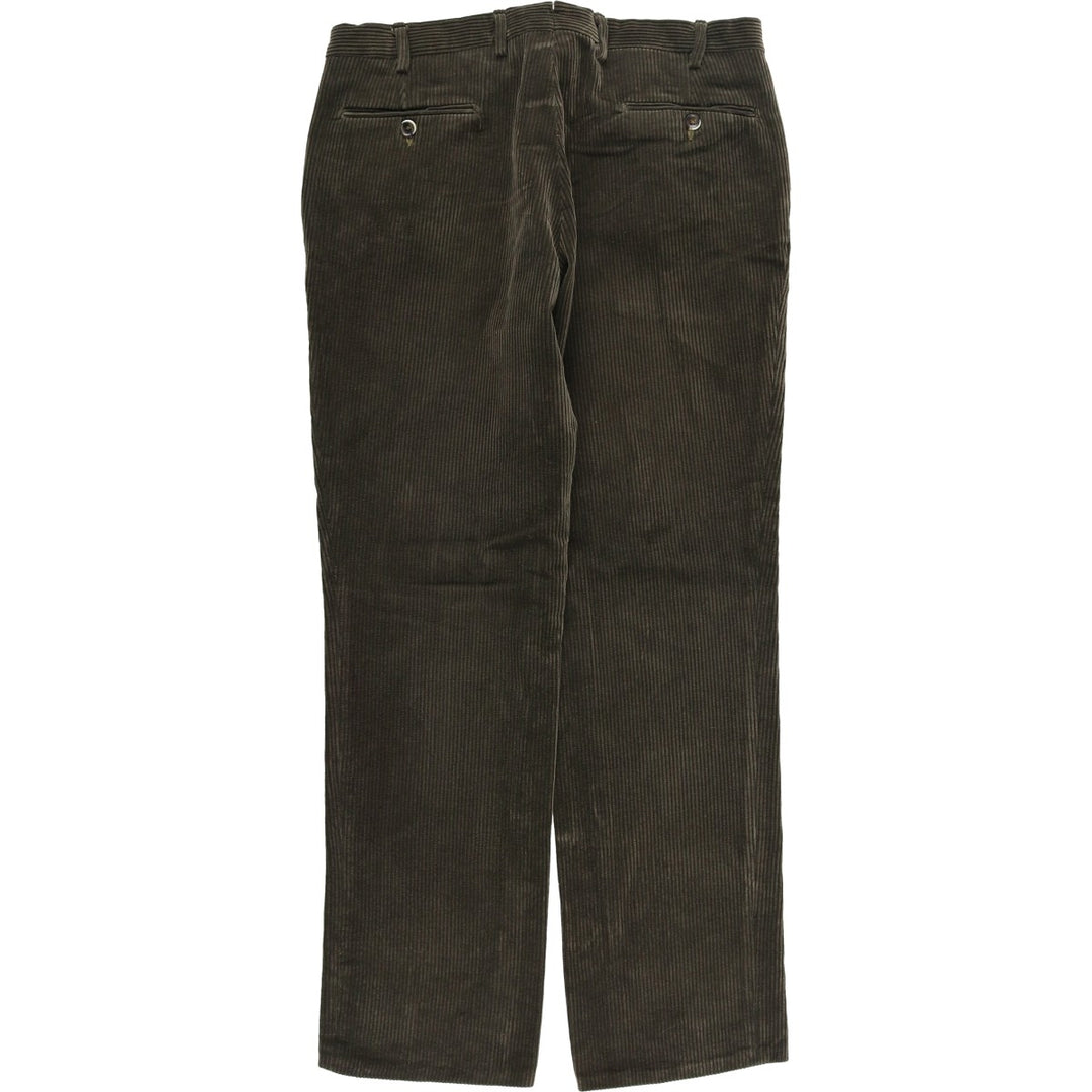 IKSASK DUCA VISCONTI DI MODRONE Wide Ribbed Corduroy Pants, Men's, Size 34 cotton brown type Vintage Second Hand
