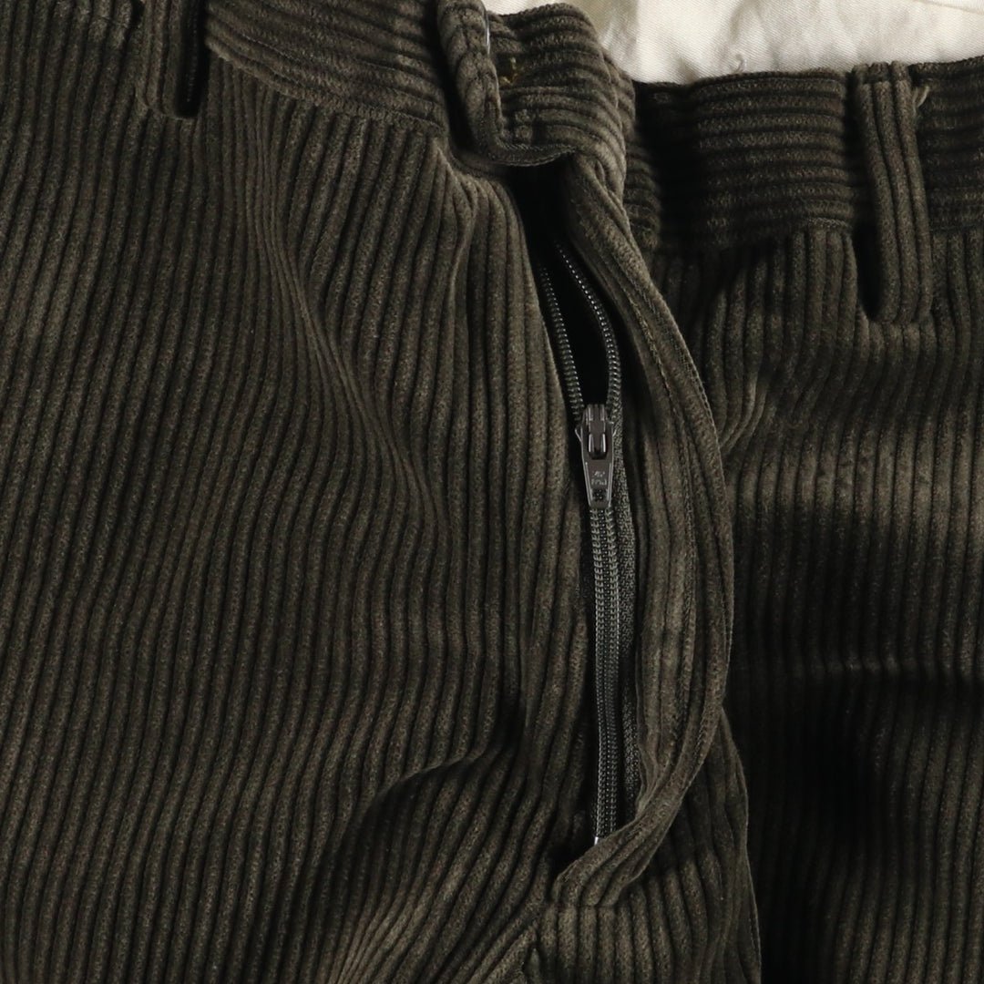 IKSASK DUCA VISCONTI DI MODRONE Wide Ribbed Corduroy Pants, Men's, Size 34 cotton brown type Vintage Second Hand