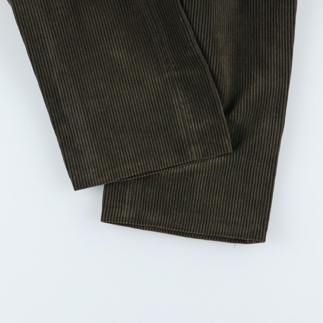 IKSASK DUCA VISCONTI DI MODRONE Wide Ribbed Corduroy Pants, Men's, Size 34 cotton brown type Vintage Second Hand