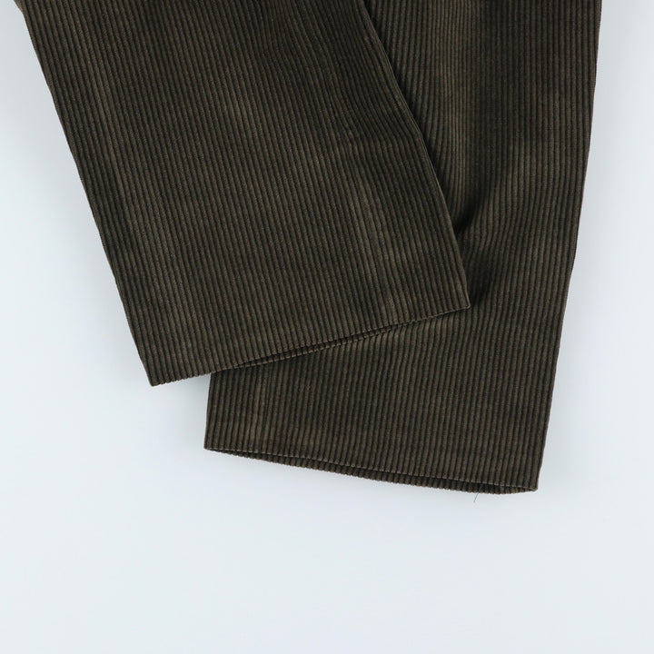IKSASK DUCA VISCONTI DI MODRONE Wide Ribbed Corduroy Pants, Men's, Size 34 cotton brown type Vintage Second Hand