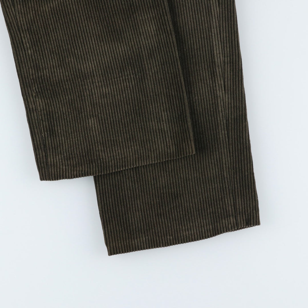 IKSASK DUCA VISCONTI DI MODRONE Wide Ribbed Corduroy Pants, Men's, Size 34 cotton brown type Vintage Second Hand