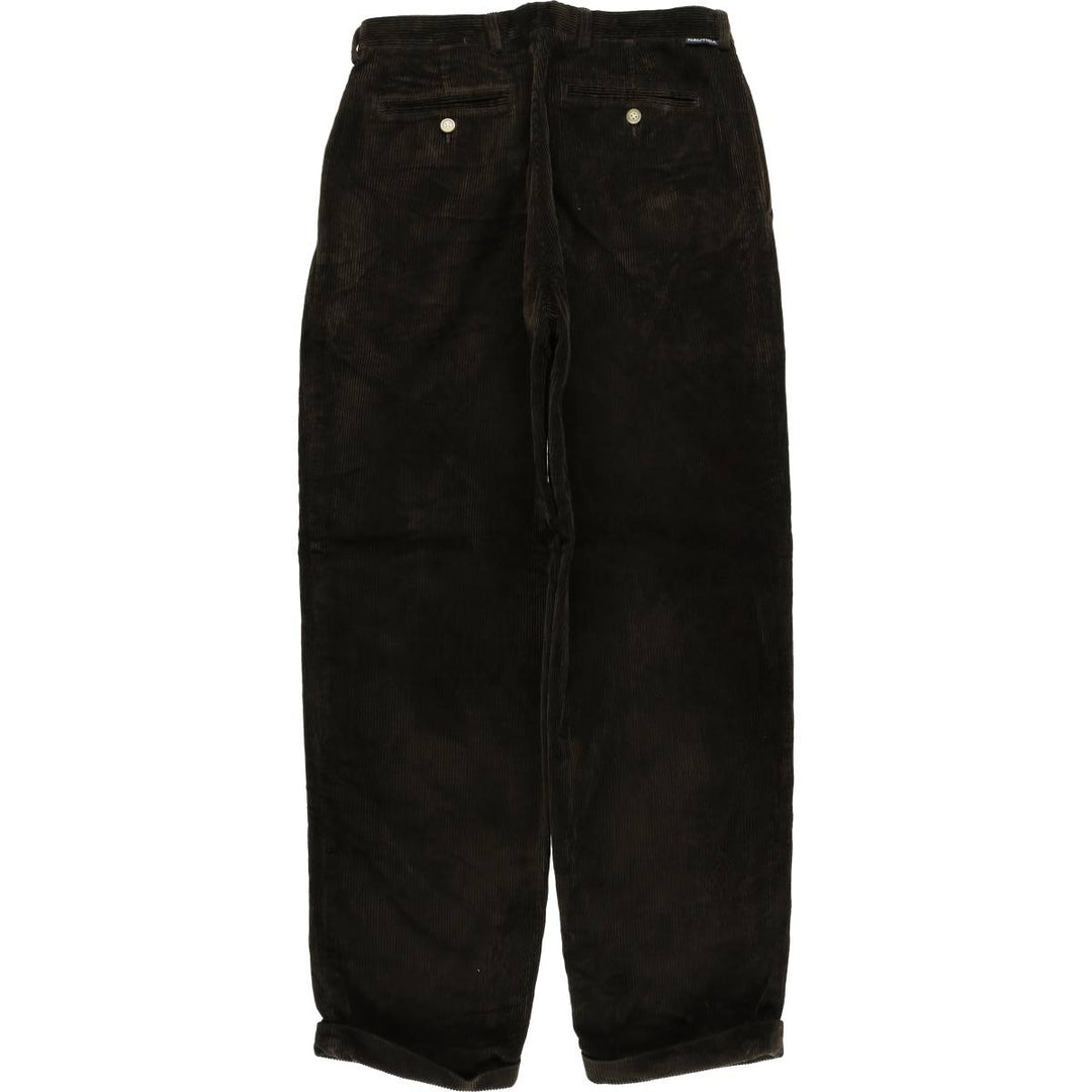 NAUTICA Two-pleat Corduroy Pants, Men's, Size W33 cotton brown type Vintage Second Hand