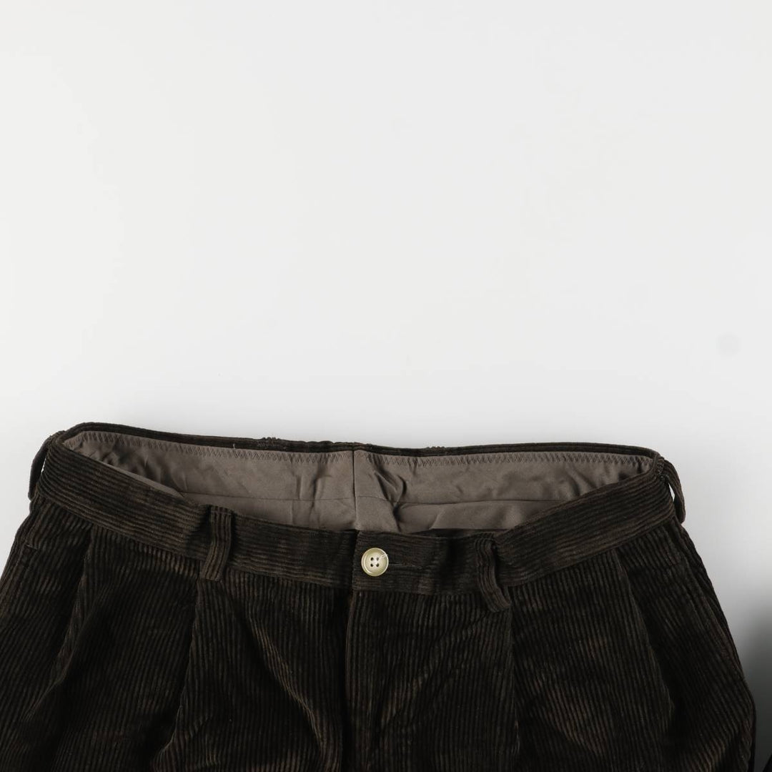 NAUTICA Two-pleat Corduroy Pants, Men's, Size W33 cotton brown type Vintage Second Hand