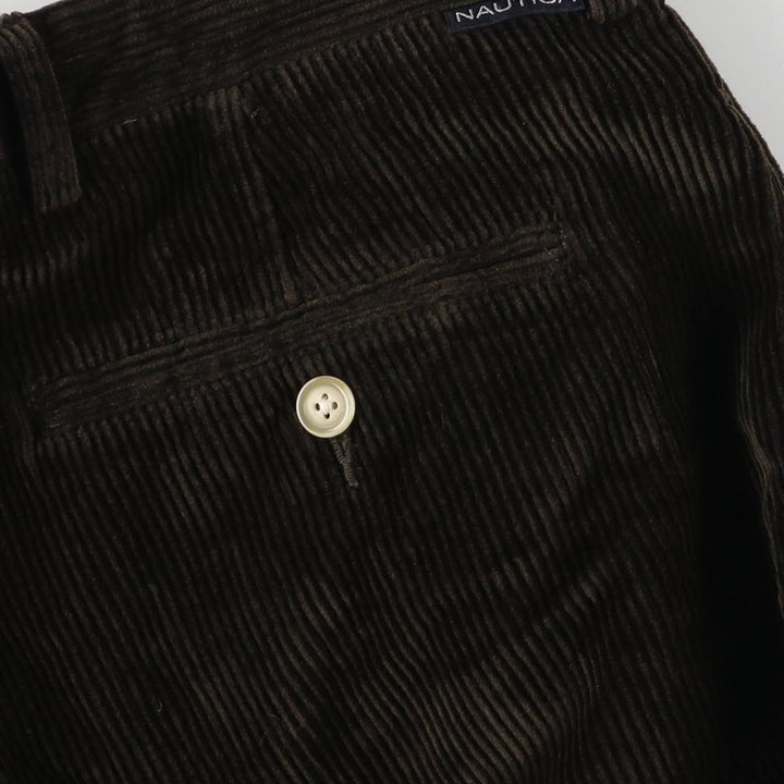 NAUTICA Two-pleat Corduroy Pants, Men's, Size W33 cotton brown type Vintage Second Hand