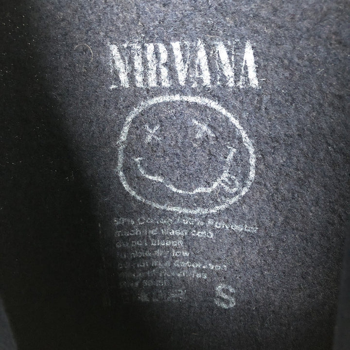 NIRVANA band sweatshirt pullover hoodie, size S, men's unclear navy blue type Vintage Second Hand