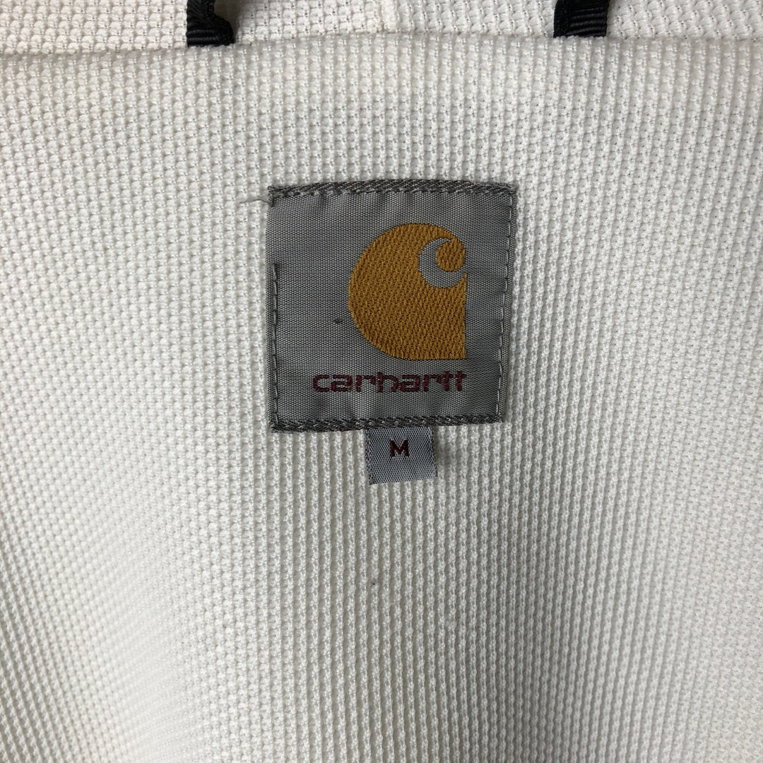 Carhartt Sweat Full Zip Hoodie, Men's M cotton beige type brown Vintage Second Hand