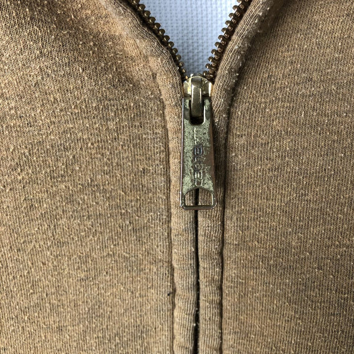 Carhartt Sweat Full Zip Hoodie, Men's M cotton beige type brown Vintage Second Hand