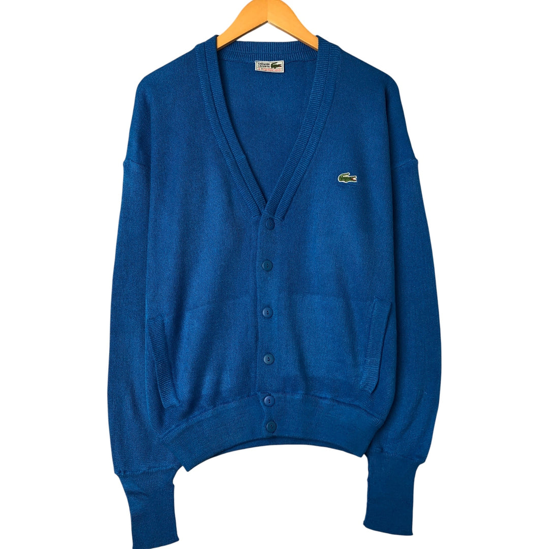 Vintage 80s-90'S Lacoste Chemise acrylic knit cardigan, Made in Spain, Men's XL acrylic blue type Vintage Second Hand