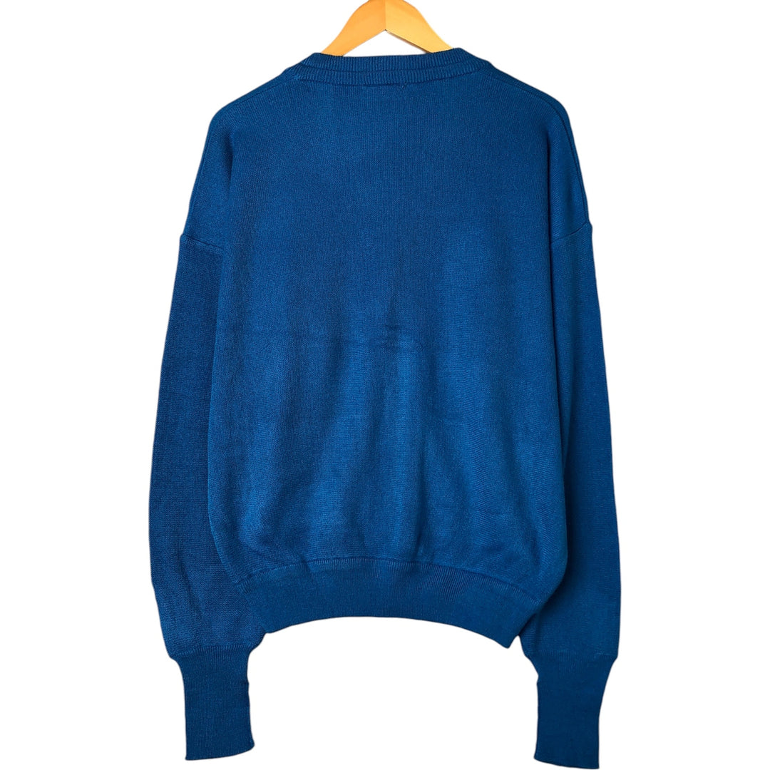 Vintage 80s-90'S Lacoste Chemise acrylic knit cardigan, Made in Spain, Men's XL acrylic blue type Vintage Second Hand