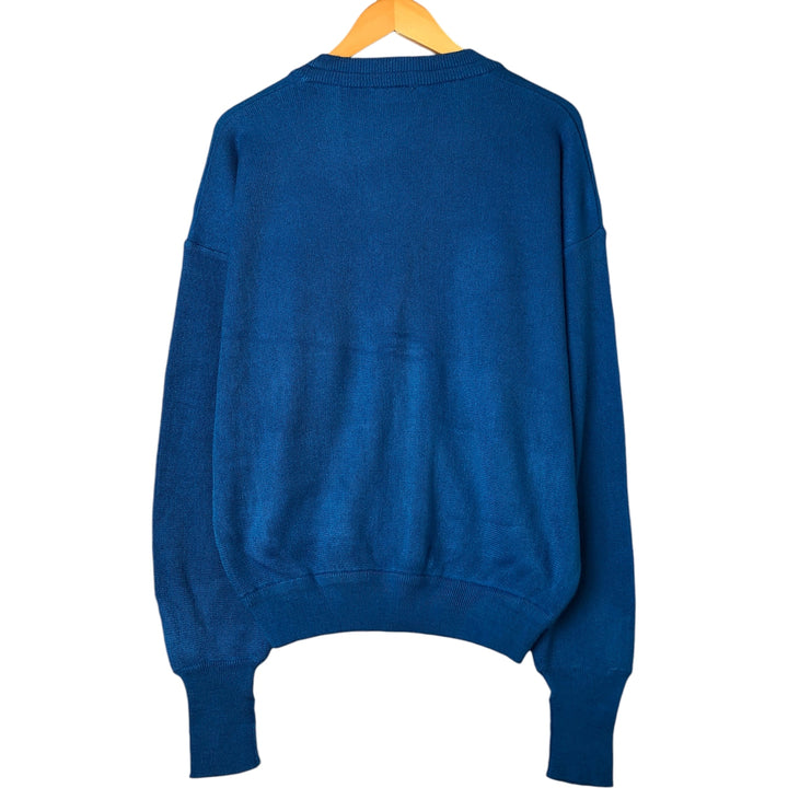 Vintage 80s-90'S Lacoste Chemise acrylic knit cardigan, Made in Spain, Men's XL acrylic blue type Vintage Second Hand