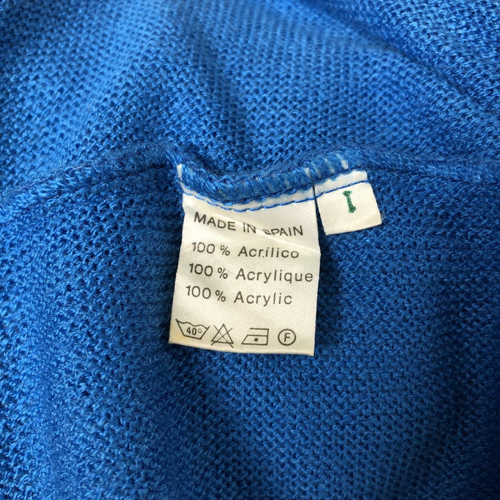 Vintage 80s-90'S Lacoste Chemise acrylic knit cardigan, Made in Spain, Men's XL acrylic blue type Vintage Second Hand