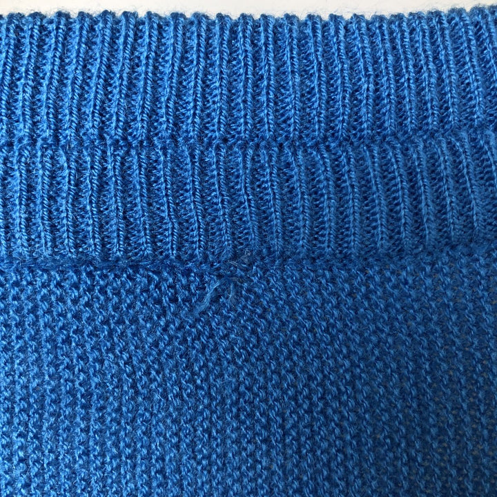 Vintage 80s-90'S Lacoste Chemise acrylic knit cardigan, Made in Spain, Men's XL acrylic blue type Vintage Second Hand