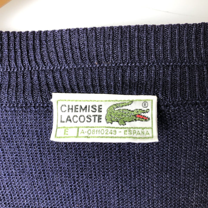 Vintage 70s-80'S Lacoste Chemise Acrylic Knit Cardigan, Men's XL acrylic navy blue type Vintage Second Hand
