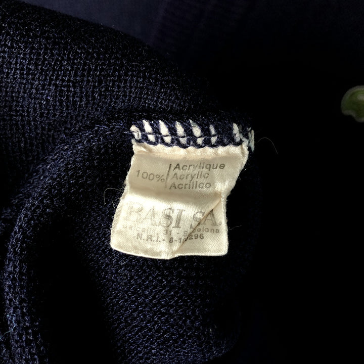Vintage 70s-80'S Lacoste Chemise Acrylic Knit Cardigan, Men's XL acrylic navy blue type Vintage Second Hand