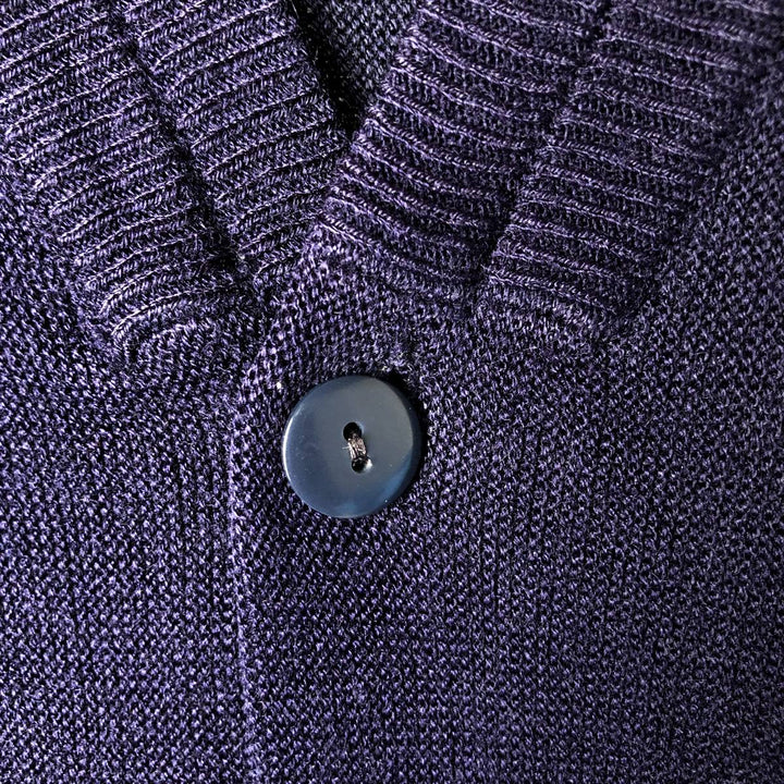 Vintage 70s-80'S Lacoste Chemise Acrylic Knit Cardigan, Men's XL acrylic navy blue type Vintage Second Hand