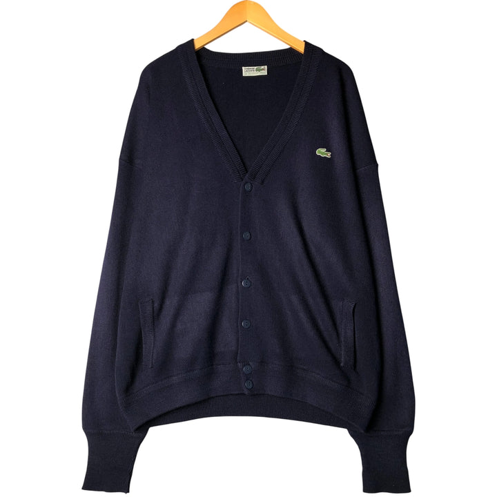 Vintage 70s-80'S Lacoste Chemise Acrylic Knit Cardigan, Men's XL unclear navy blue type Vintage Second Hand