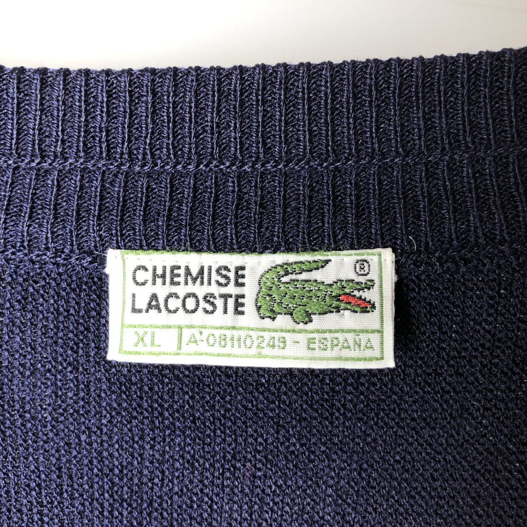 Vintage 70s-80'S Lacoste Chemise Acrylic Knit Cardigan, Men's XL unclear navy blue type Vintage Second Hand