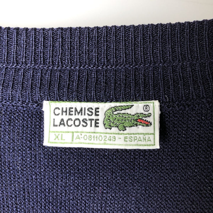 Vintage 70s-80'S Lacoste Chemise Acrylic Knit Cardigan, Men's XL unclear navy blue type Vintage Second Hand