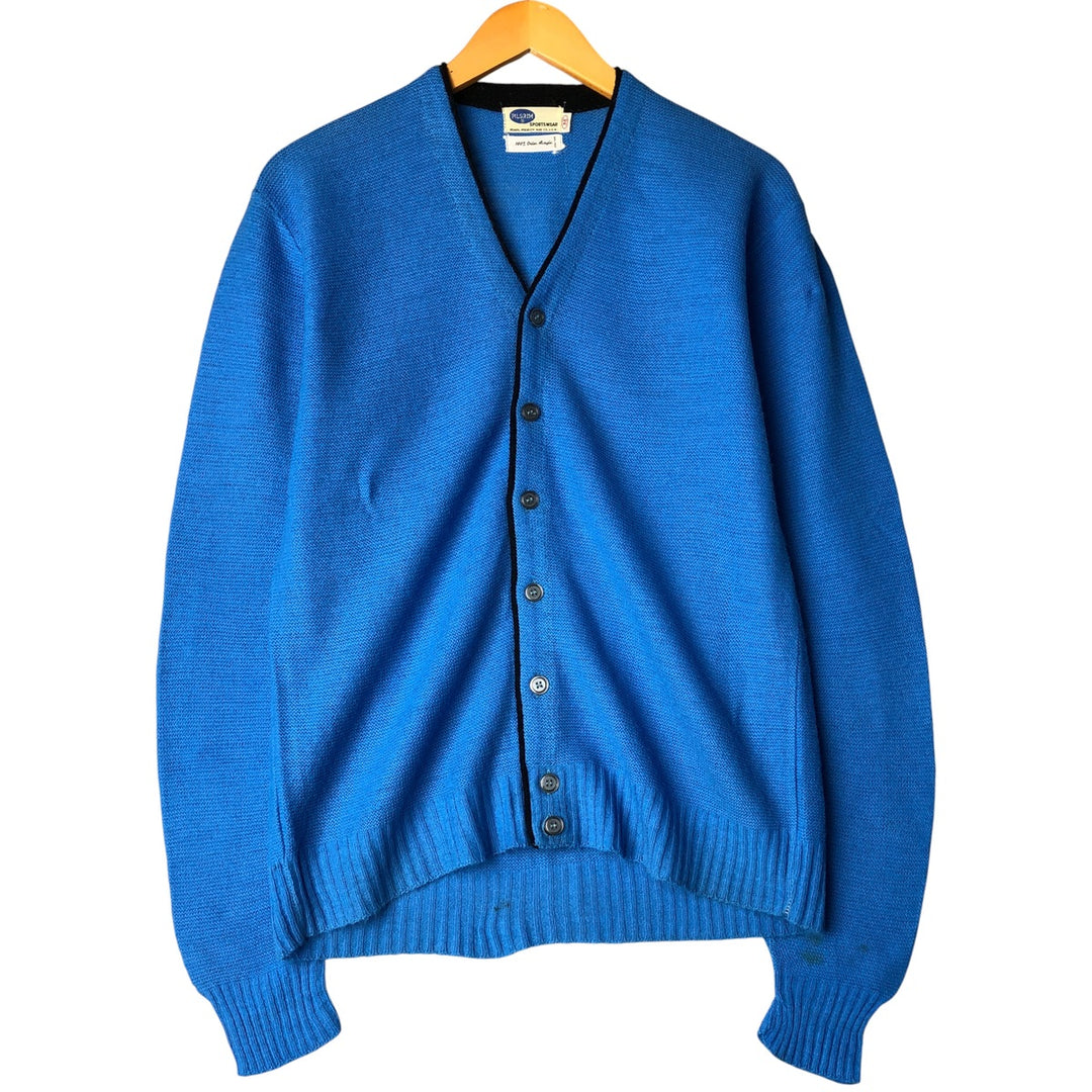 Vintage 1960'S PILGRIM acrylic knit cardigan, size M, men's Oron Acrylic Blue type light blue Vintage Second Hand