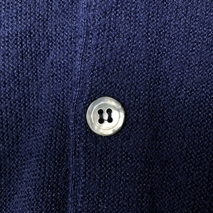80s-90'S Lacoste IZOD Acrylic Knit Cardigan Made in USA Men's L Size Vintage acrylic navy blue type Vintage Second Hand