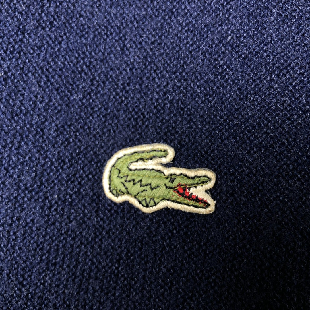 80s-90'S Lacoste IZOD Acrylic Knit Cardigan Made in USA Men's L Size Vintage acrylic navy blue type Vintage Second Hand