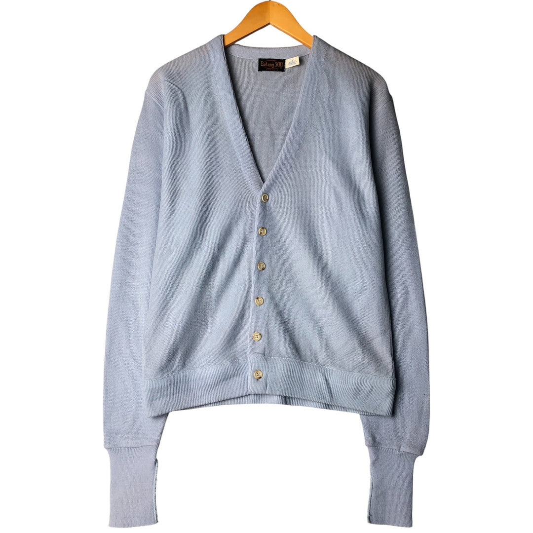 Vintage 70s-80'S Botany 500 Acrylic Knit Cardigan, Made in USA, Men's Size L acrylic Blue type light blue Vintage Second Hand