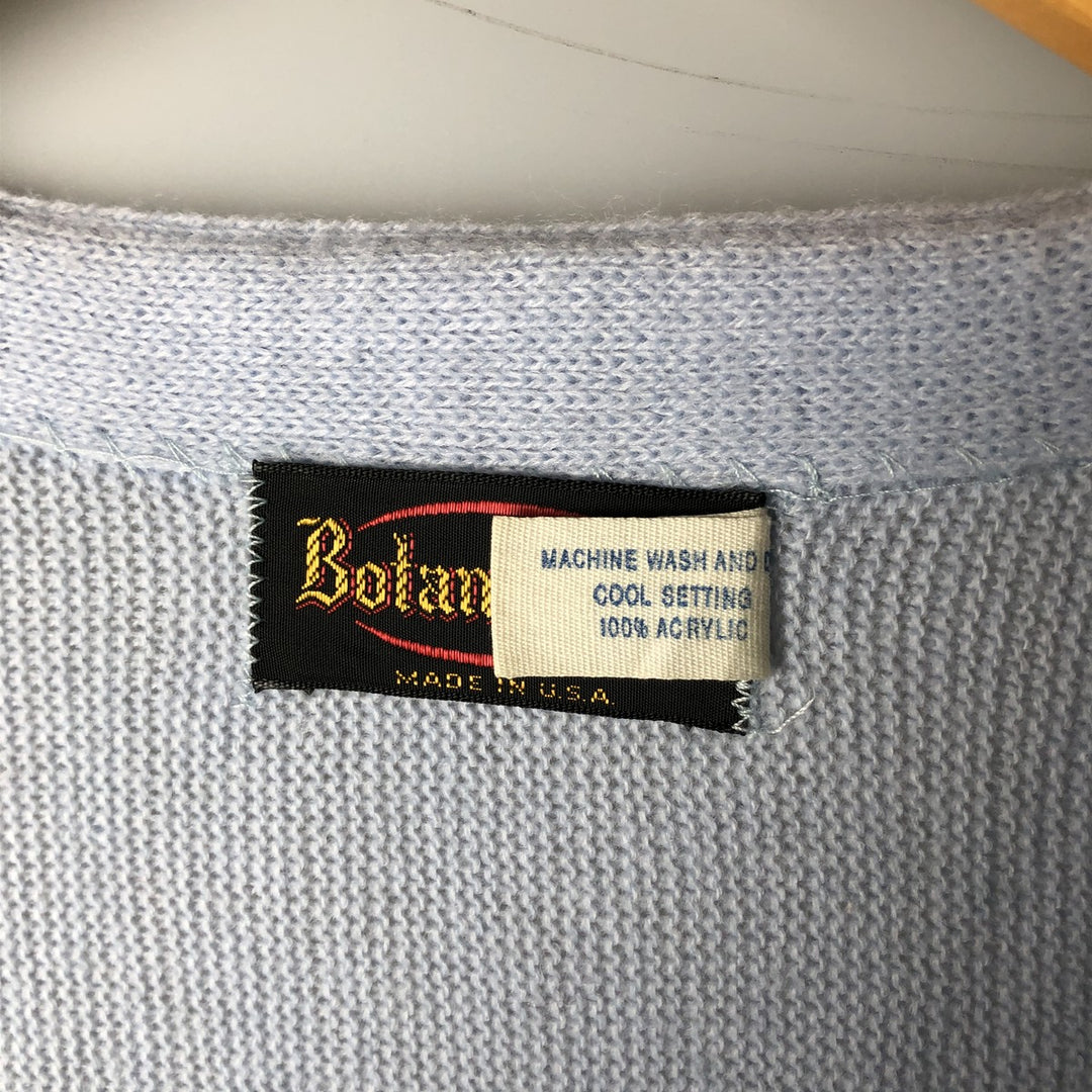 Vintage 70s-80'S Botany 500 Acrylic Knit Cardigan, Made in USA, Men's Size L acrylic Blue type light blue Vintage Second Hand