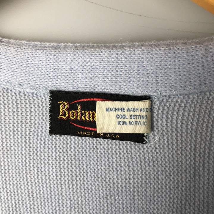 Vintage 70s-80'S Botany 500 Acrylic Knit Cardigan, Made in USA, Men's Size L acrylic Blue type light blue Vintage Second Hand