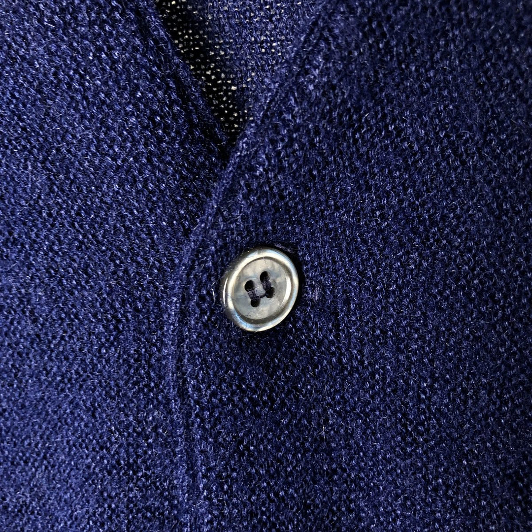 Vintage 1980'S JCPenney The Fox Collection acrylic knit cardigan, made in the USA, size L, men's Oron Acrylic navy blue type Vintage Second Hand