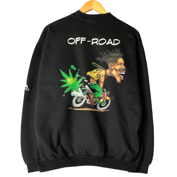 Vintage 90s-00'S Adidas back print sweatshirt, size M, men's cotton black type Vintage Second Hand