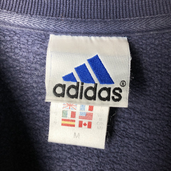 Vintage 90s-00'S Adidas logo sweatshirt, size M, men's cotton navy blue type Vintage Second Hand