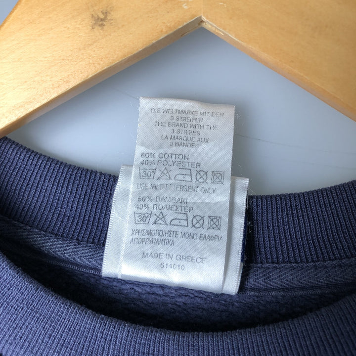 Vintage 90s-00'S Adidas logo sweatshirt, size M, men's cotton navy blue type Vintage Second Hand