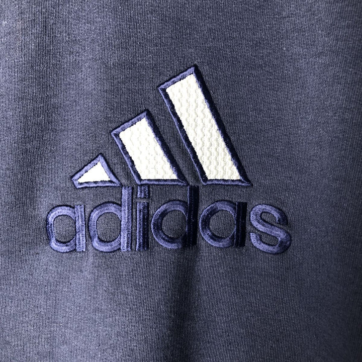 Vintage 90s-00'S Adidas logo sweatshirt, size M, men's cotton navy blue type Vintage Second Hand
