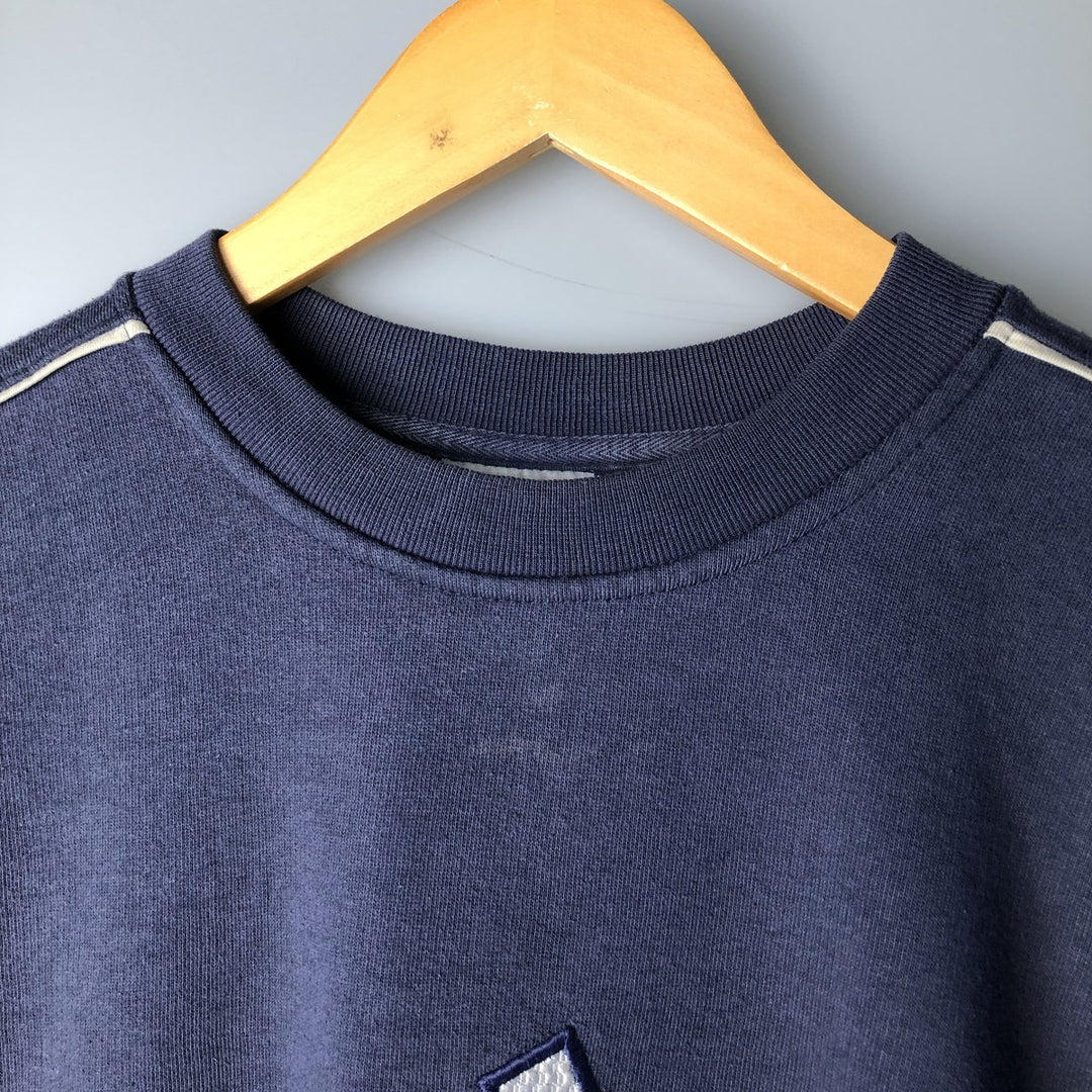 Vintage 90s-00'S Adidas logo sweatshirt, size M, men's cotton navy blue type Vintage Second Hand