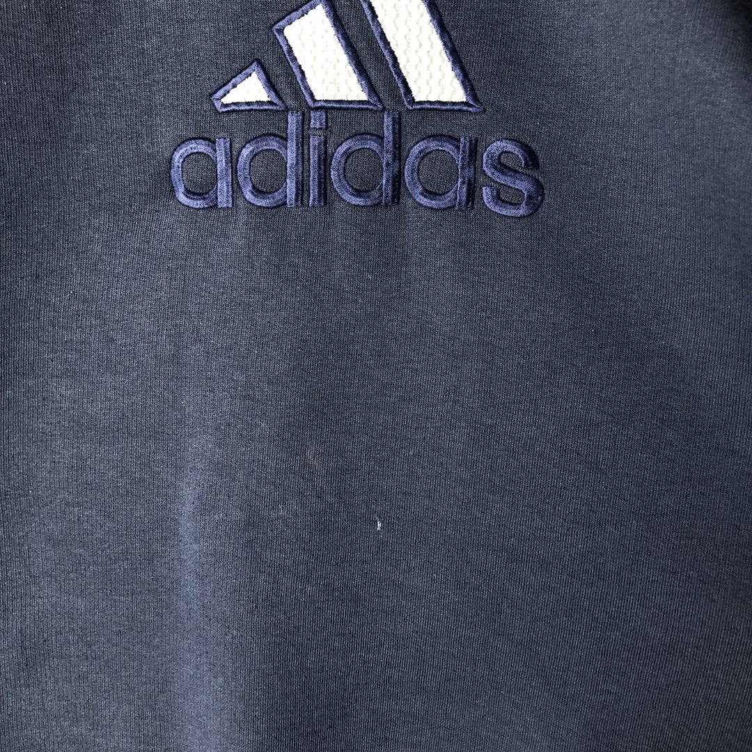 Vintage 90s-00'S Adidas logo sweatshirt, size M, men's cotton navy blue type Vintage Second Hand