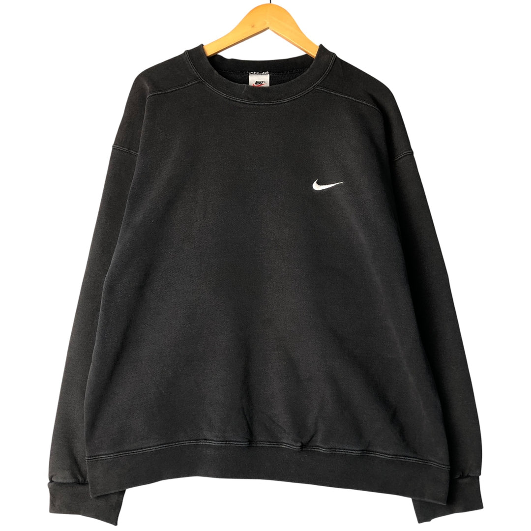 90'S Nike One Point Logo Sweatshirt, Men's L Size, Vintage cotton black type Vintage Second Hand
