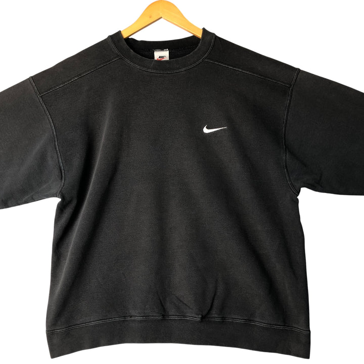 90'S Nike One Point Logo Sweatshirt, Men's L Size, Vintage cotton black type Vintage Second Hand