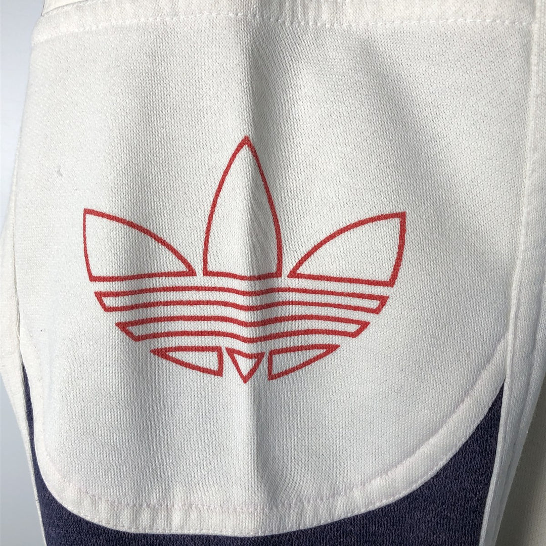 1980'S Adidas Check Pattern Henley Print Sweatshirt, Men's Size L unclear white type Vintage Second Hand