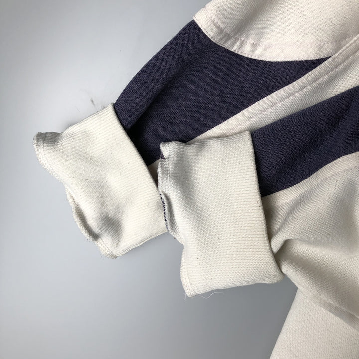 1980'S Adidas Check Pattern Henley Print Sweatshirt, Men's Size L unclear white type Vintage Second Hand