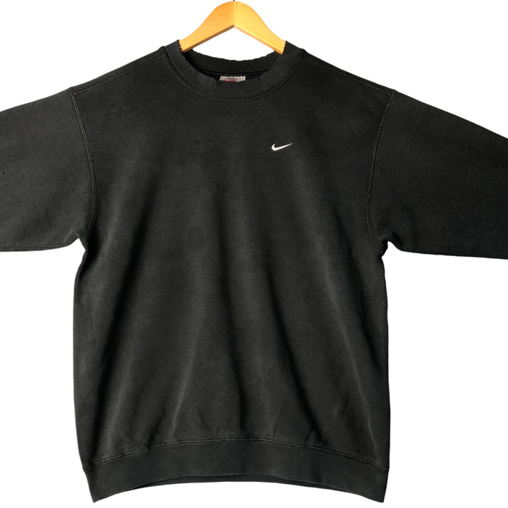 Vintage 90'S Nike One-Point Logo Sweatshirt, Made in USA, Men's Size Medium cotton black type Vintage Second Hand