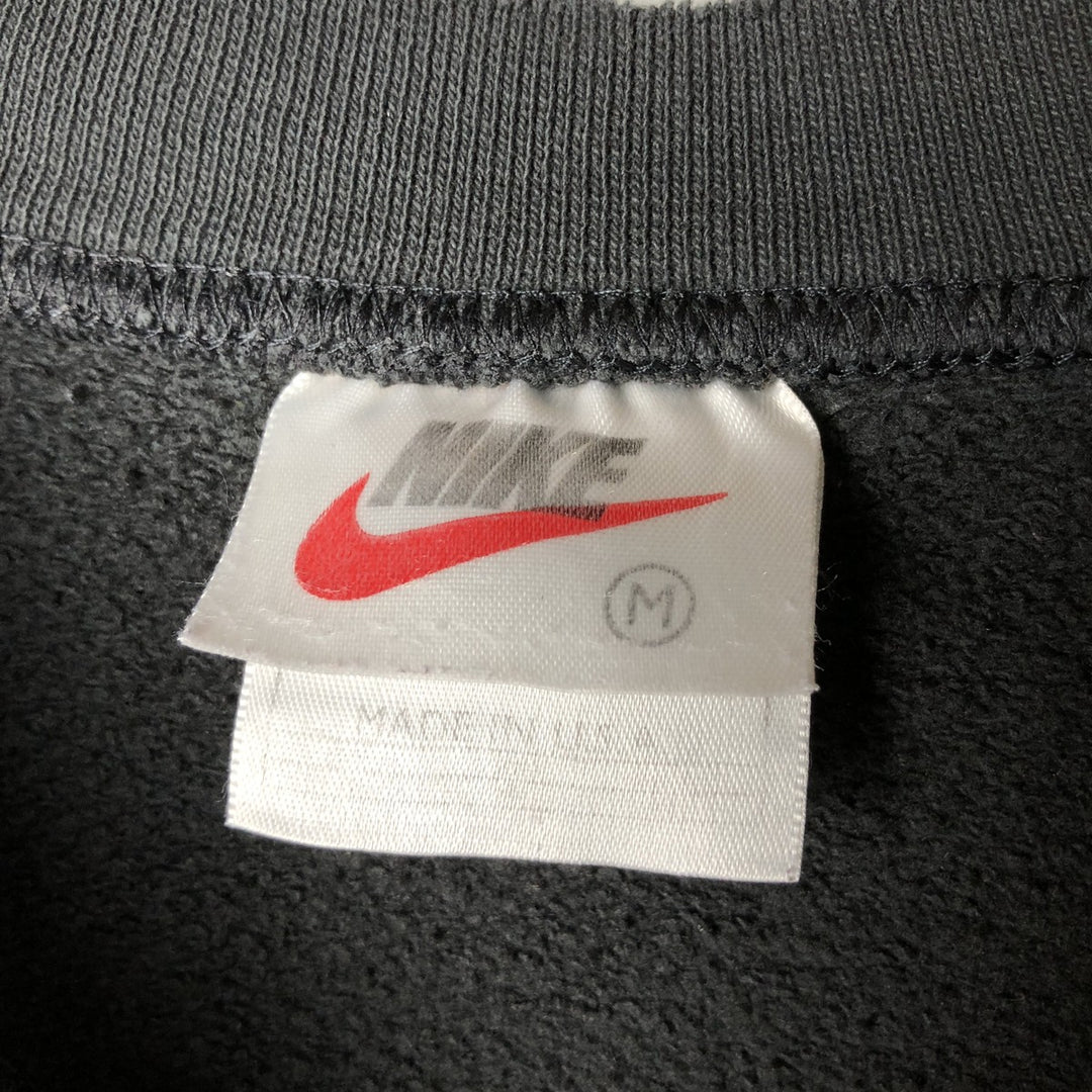 Vintage 90'S Nike One-Point Logo Sweatshirt, Made in USA, Men's Size Medium cotton black type Vintage Second Hand