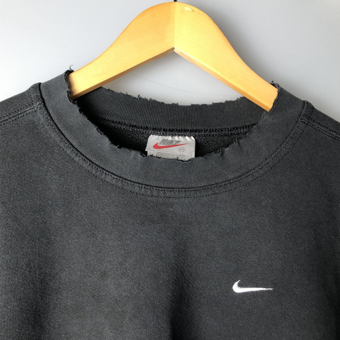 Vintage 90'S Nike One-Point Logo Sweatshirt, Made in USA, Men's Size Medium cotton black type Vintage Second Hand