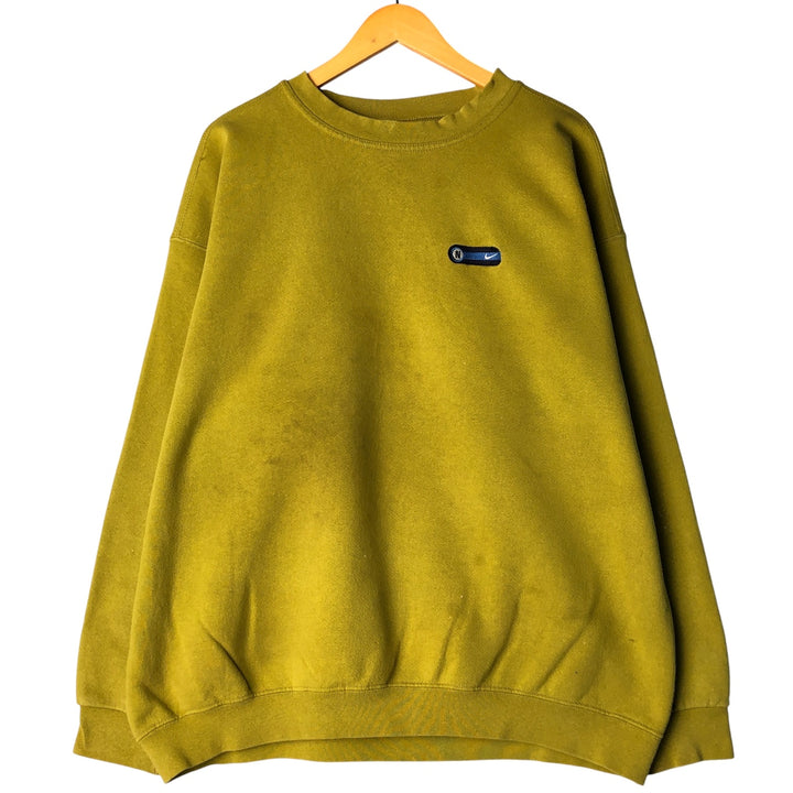 90'S Nike One Point Logo Sweatshirt Trainer Made in USA Men's XL Vintage cotton green type yellow green Vintage Second Hand