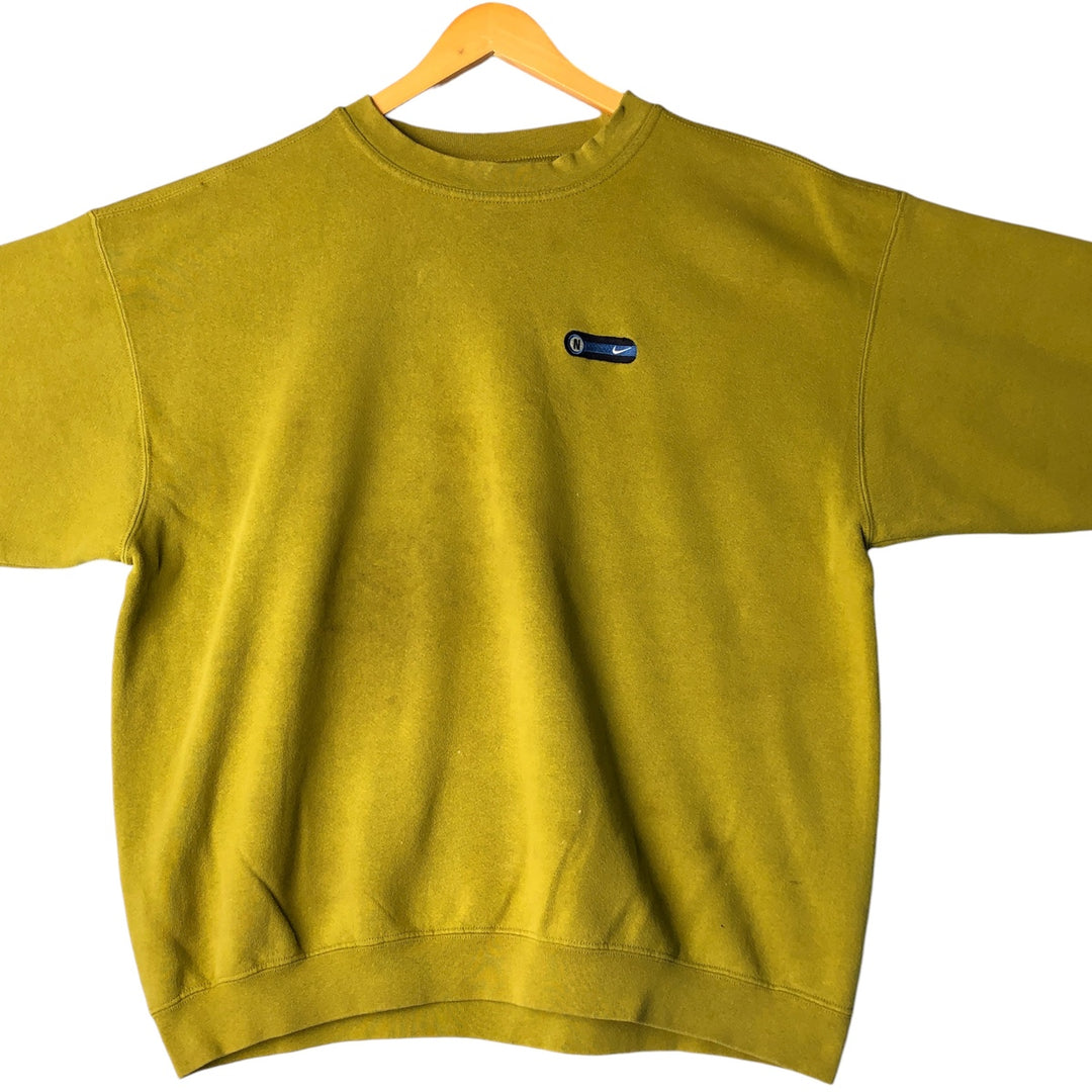 90'S Nike One Point Logo Sweatshirt Trainer Made in USA Men's XL Vintage cotton green type yellow green Vintage Second Hand